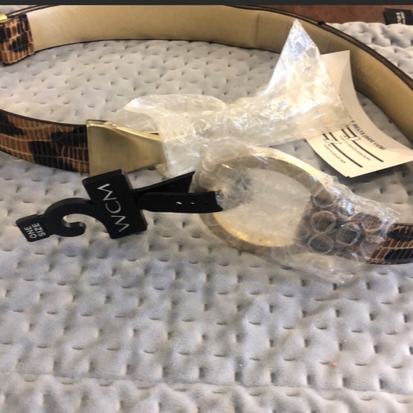 Embossed Cheetah Print Leather Belt-Adjustable-Boutique-NWT main image 10